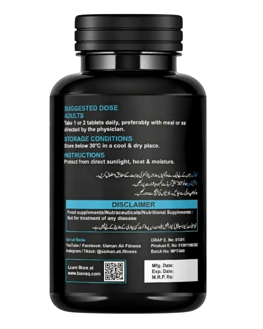 BIOVAQ Complete Multivitamin & Mineral with Lutein, directions and label panel
