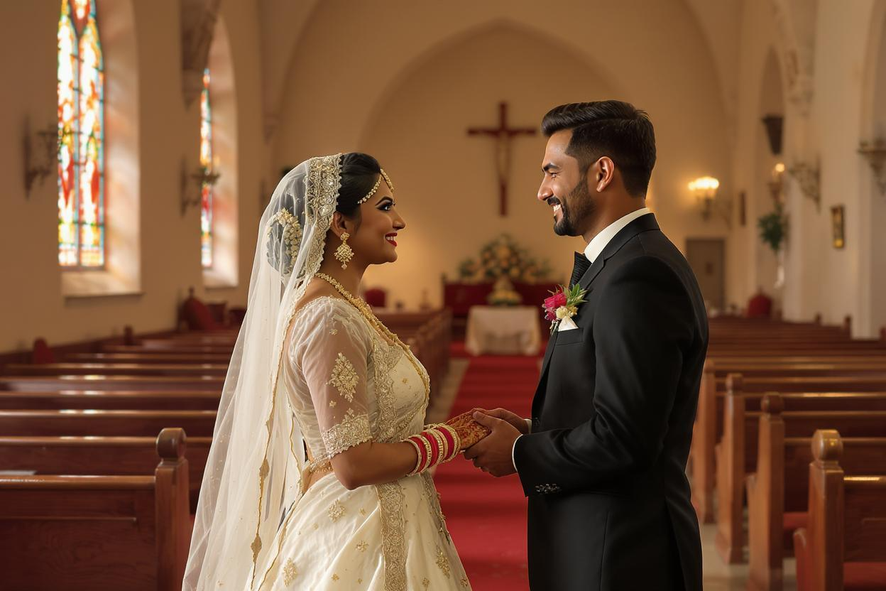 Christian couple praying together