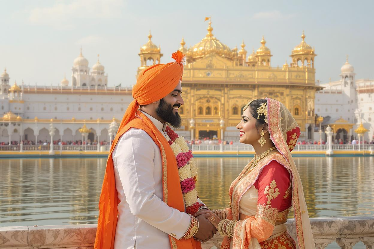 Sikh couple at Golden Temple