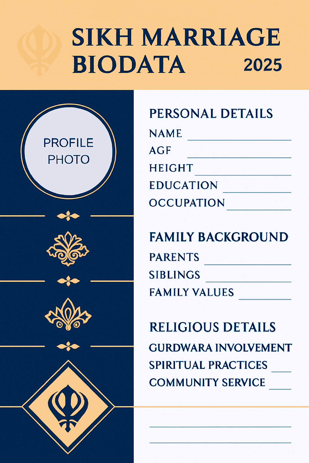 Sikh Marriage Biodata Sample