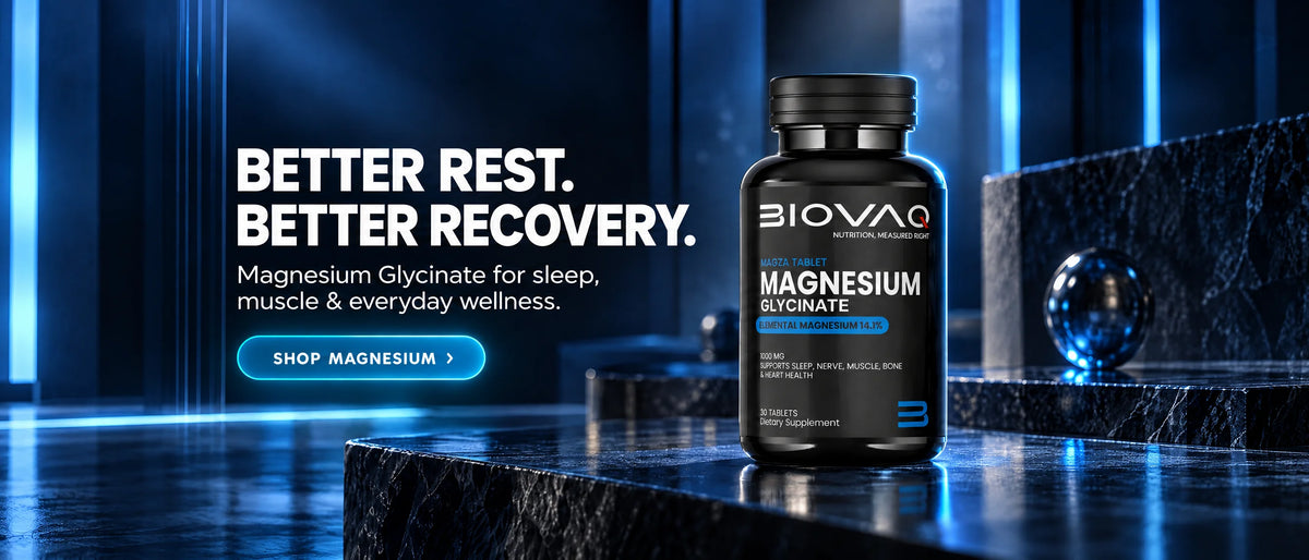 Better rest. Better recovery. BIOVAQ Magnesium Glycinate 1000mg