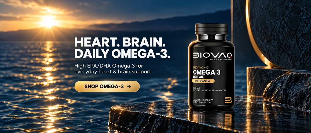 Heart. Brain. Daily Omega-3. BIOVAQ Omega-3 Fish Oil 1000mg