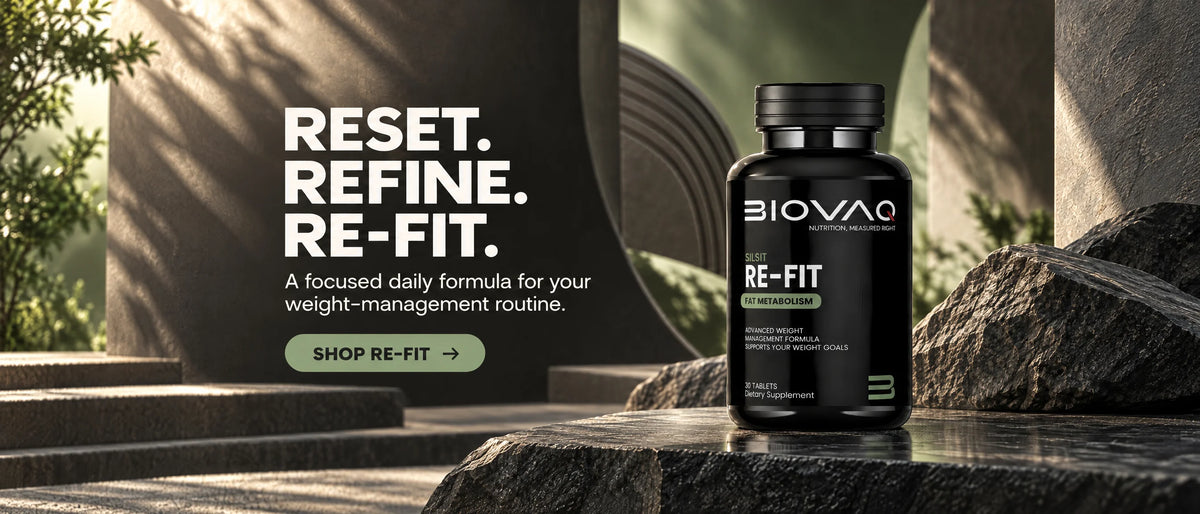 Reset. Refine. Re-Fit. BIOVAQ Re-Fit, Garcinia Cambogia 65% HCA