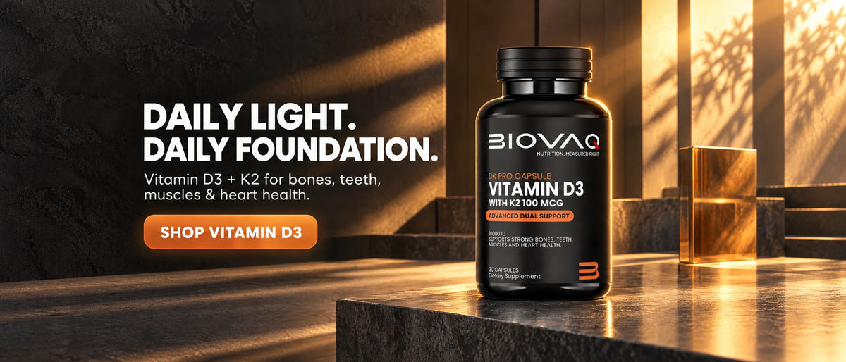 Daily light. Daily foundation. BIOVAQ Vitamin D3 10,000 IU with K2 100 mcg