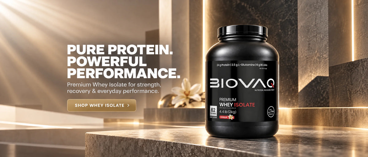 Pure protein. Powerful performance. BIOVAQ Premium Whey Isolate, Vanilla