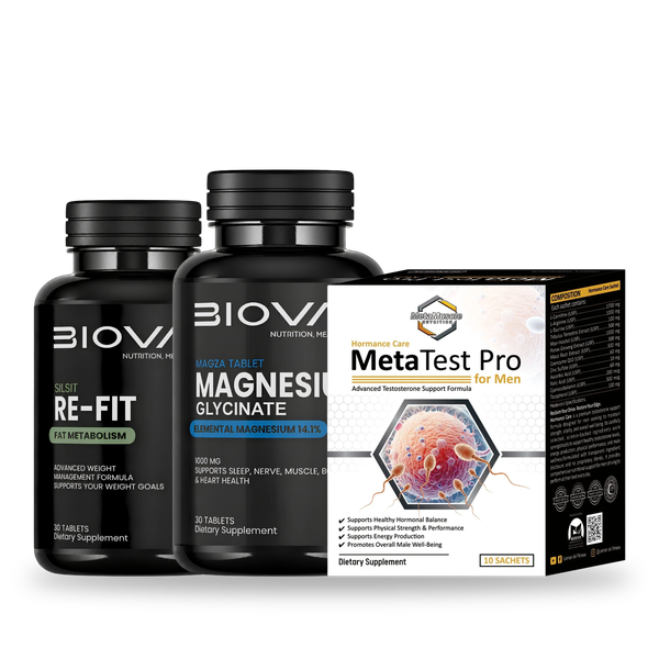 Men's Advanced Stack: BIOVAQ Re-Fit, BIOVAQ Magnesium Glycinate and MetaTest Pro