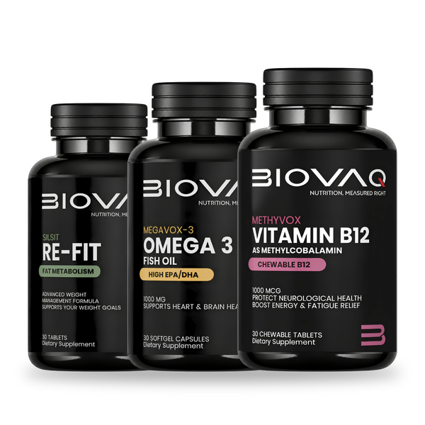 Re-Fit Stack: BIOVAQ Re-Fit, Omega-3 and Vitamin B12