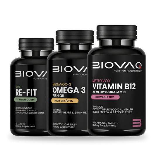 Re-Fit Stack: BIOVAQ Re-Fit, Omega-3 and Vitamin B12
