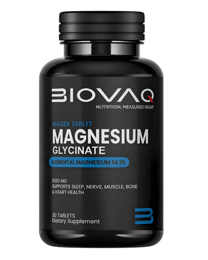 BIOVAQ Magnesium Glycinate 1000mg, bottle of 30 tablets