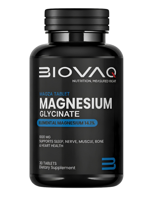 BIOVAQ Magnesium Glycinate 1000mg, bottle of 30 tablets