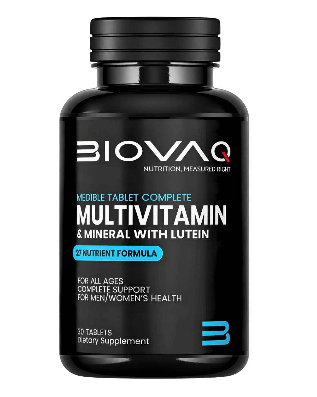 BIOVAQ Complete Multivitamin & Mineral with Lutein, bottle of 30 tablets