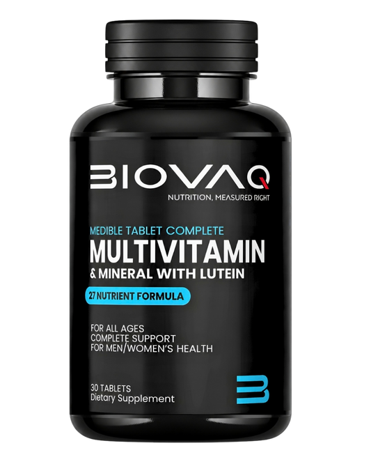 BIOVAQ Complete Multivitamin & Mineral with Lutein, bottle of 30 tablets