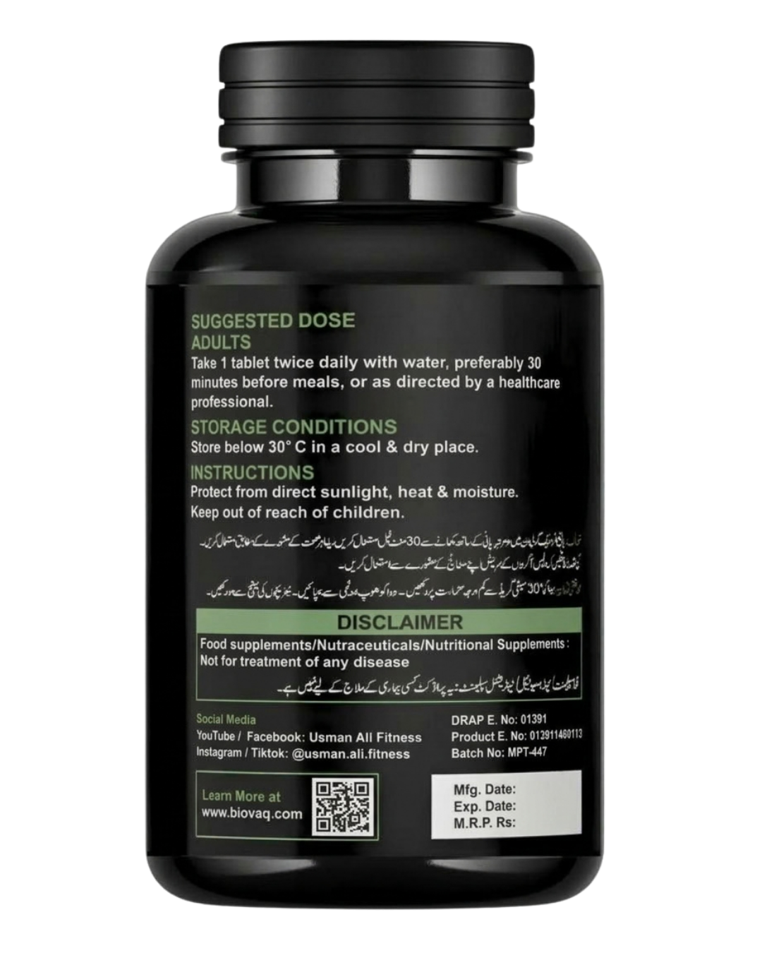 BIOVAQ Re-Fit, Garcinia Cambogia 65% HCA, directions and label panel