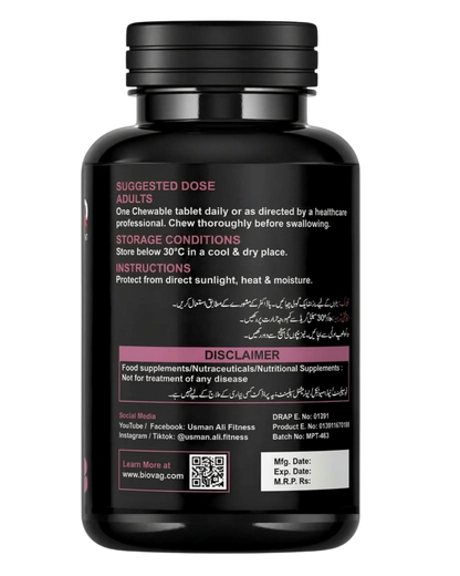 BIOVAQ Vitamin B12 Methylcobalamin 1000 mcg, directions and label panel