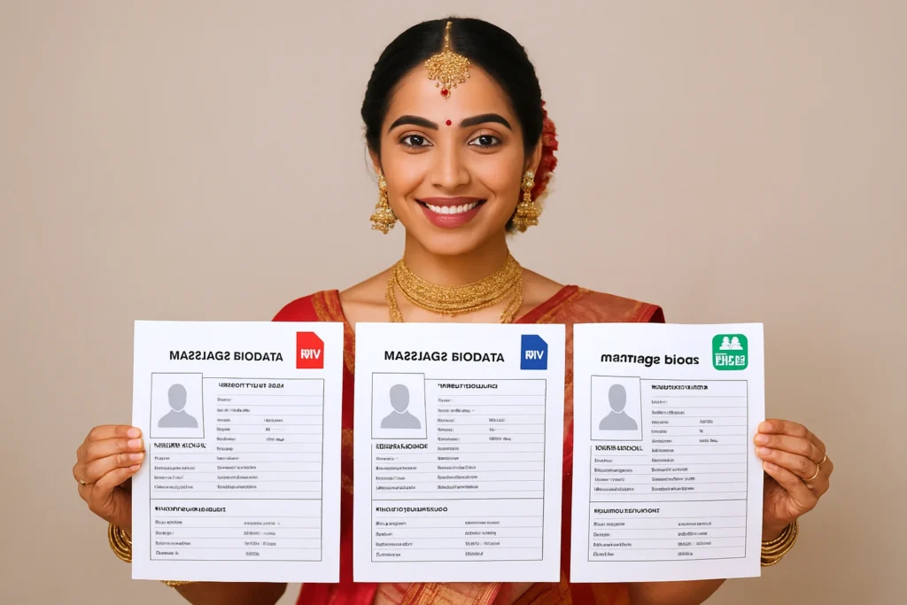 Looking to create a marriage biodata that makes a lasting impression? This blog showcases the best biodata formats for 2025 in Word, PDF, and online editable versions. Whether you're preparing a Hindu, Muslim, Sikh, Christian, Jain, or interfaith profile, these templates are designed for simplicity, clarity, and cultural sensitivity. Includes single-page, modern, traditional, and photo-inclusive styles—perfect for arranged marriages in India and abroad.