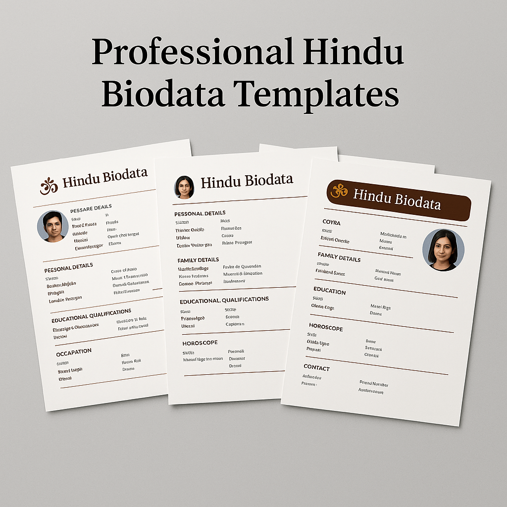 Download Hindu marriage biodata samples with easy customization tips